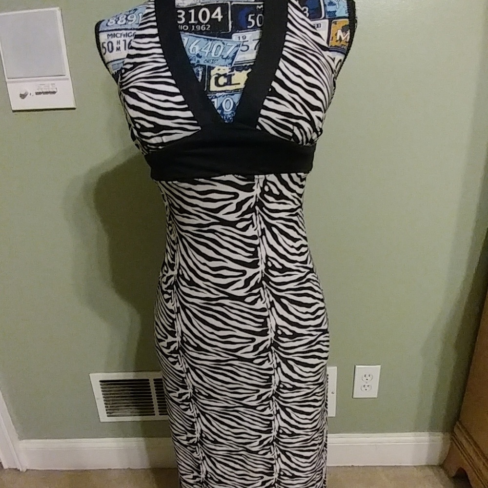 Zebra print maxi dress